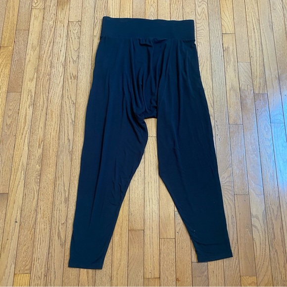 JG BENCH Harem Pants Black Large Wide Waistband Tapered Leg L Boho Pant - Picture 12 of 13